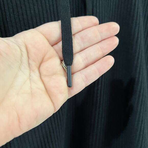 Zella Sloane Cozy Ribbed Black Hoodie Women's Plus Size 3X Cropped Athleisure - Picture 9 of 13